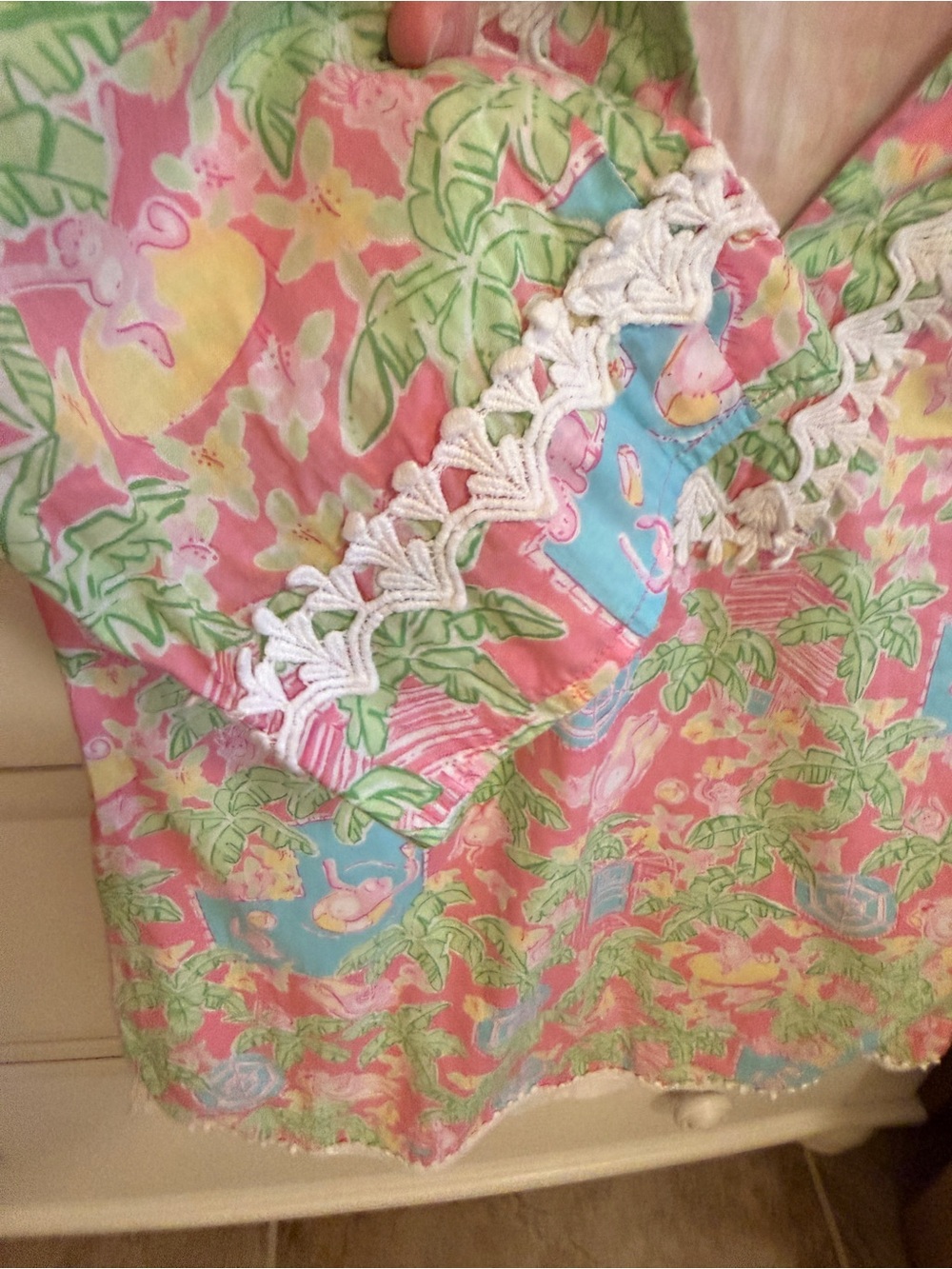Lilly Pulitzer cotton tunic featuring the rare Coconut Jungle Print 90’s to 2000 - Picture 4 of 5